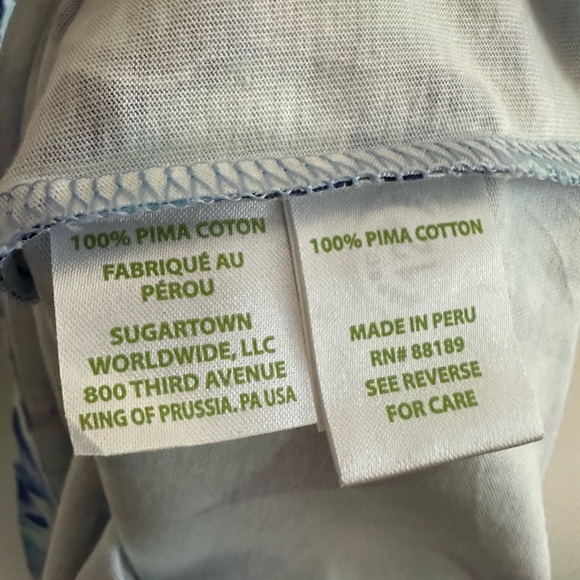 NWT Lilly Pulitzer Holee Cotton 3/4 Sleeve Iris Blue and White Print XL - Picture 8 of 9